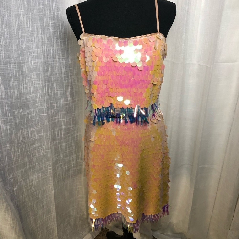 Skies Are Blue Peach Sequin Skirt Set NWT size M - Picture 6 of 16